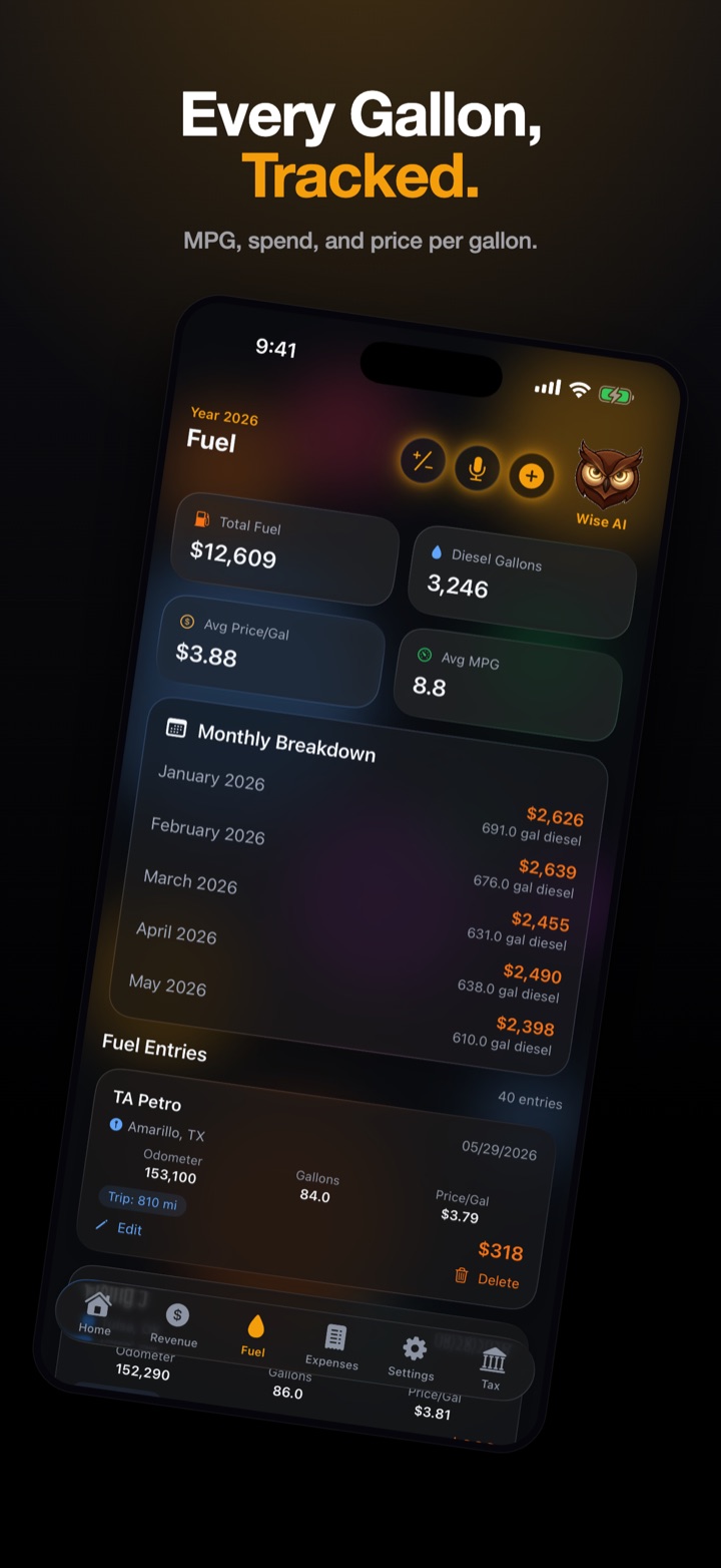 Fuel cost tracking