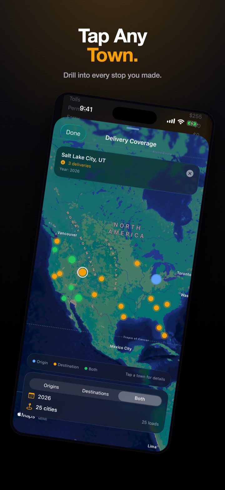 Delivery coverage map